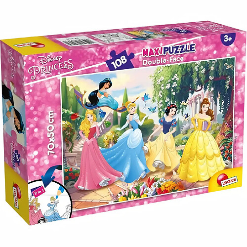 LISCIANI GIOCHI Disney Puzzle double face Maxi Floor 108 Princess - Princess Forever