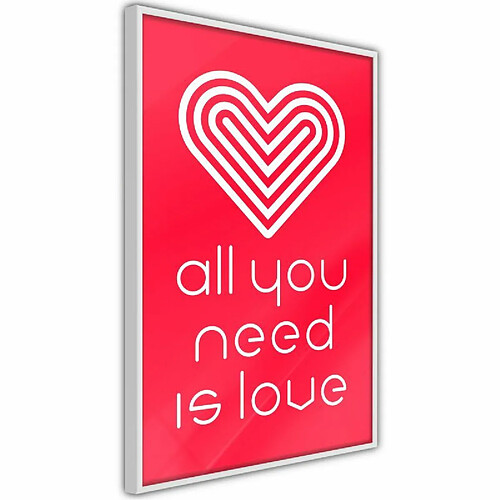 Paris Prix Affiche Murale Encadrée Love Everywhere 20 x 30 cm Blanc