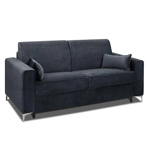 Inside 75 Canapé convertible express JACKSON 120cm comfort BULTEX® 12cm sommier lattes RENATONISI velours bleu navy