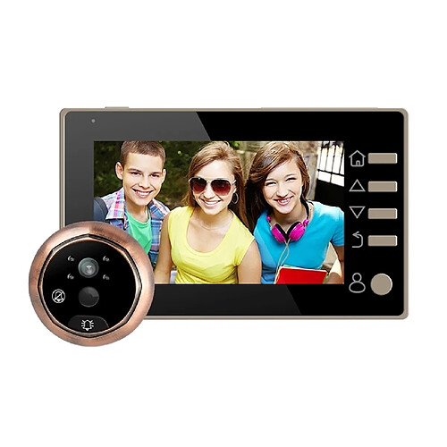 Wewoo Interphone vidéo Visiophone or 4,3 pouces TFT écran couleur 3.0MP caméra de sécurité intelligente sonnette, carte de TF de soutien 32 Go Max et vision nocturne détection de mouvement