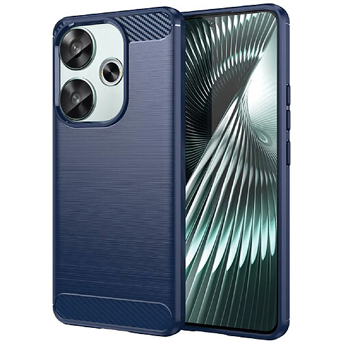 Htdmobiles Coque pour Xiaomi Redmi Turbo 3 5G et Poco F6 5G - housse etui silicone gel carbone + film ecran - BLEU FONCE