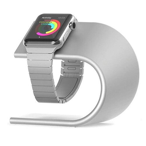 Wewoo Support Holder argent pour Apple Watch 38mm / 42mm en forme de U en aluminium de chargeur