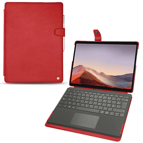 Housse cuir Microsoft Surface Pro X - Seconde peau - Rouge troupelenc ( Pantone #AB191A ) - NOREVE