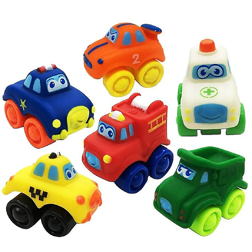 Universal 6pcs enfants enfants en caoutchouc modèle modèle véhicule de voiture