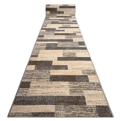 RUGSX Tapis de couloir KARMEL Deski planches caramel gris 70cm 70x1200 cm