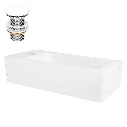 ML-Design Lavabo en céramique blanc 510 x 250 mm avec bonde de vidage sans trop-plein