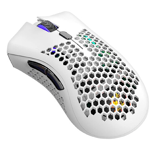 Universal Souris gaming 2400 dpi coque cellulaire 2,4 GHz sans fil souris ergonomique rechargeable RVB trou lumineux souris gaming PC | Mouse (blanc)