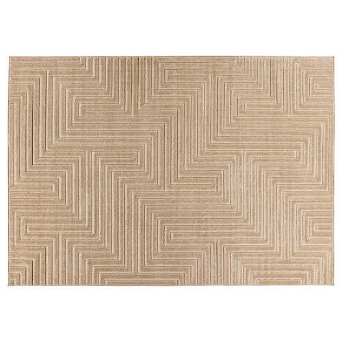 Lisa Design Rio - tapis rectangulaire motif graphique - intérieur et extérieur - beige