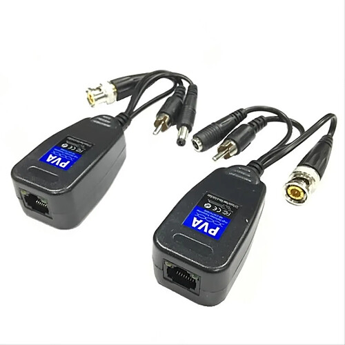 Wewoo Balun vidéo 2 PCS Anpwoo 205PVA 3 en 1 Puissance + + Audio HD-CVI / AHD / CVI Transmetteur Torsadé Passif