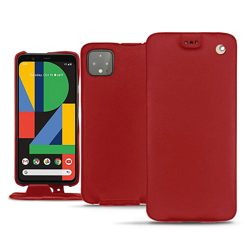 Housse cuir Google Pixel 4 - Rabat vertical - Rouge ( Nappa - Pantone #d50032 ) - NOREVE