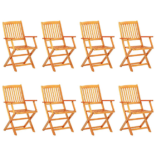 Maison Chic Mobilier à dîner de jardin 9 pcs- Ensemble table et chaises d'extérieur - Salon/Mobilier de jardin classique Bois d'acacia solide -MN73377