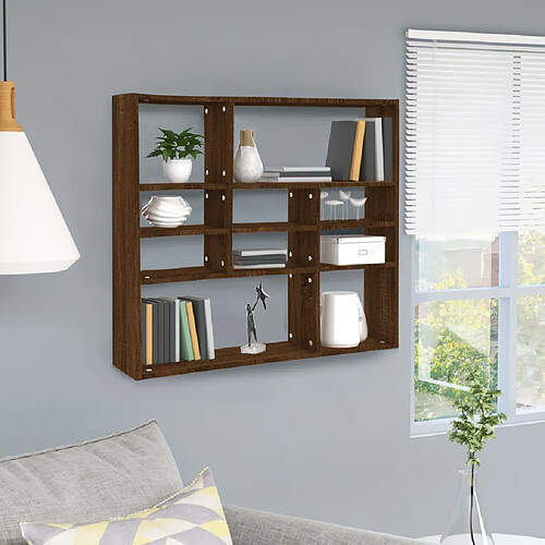 vidaXL Étagère murale Chêne marron 90x16x78 cm Bois d’ingénierie