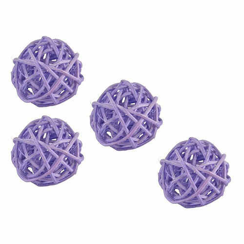 Paris Prix Lot de 10 Boules Décoratives Rotin 3cm Violet