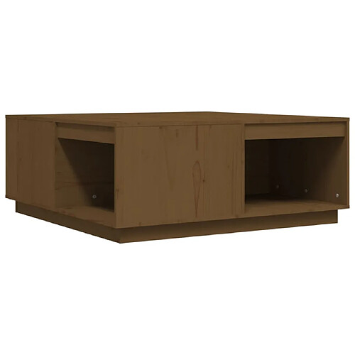 ComfortXL Table Basse Marron Miel 100x101x40,5 Cm Bois Massif De Pin