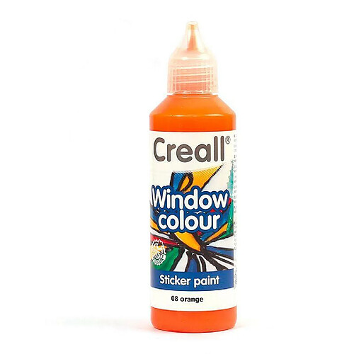 Graines Creatives Peinture repositionnable pour vitres Creall Glass 80 ml - orange