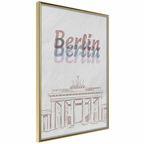 Paris Prix Affiche Murale Encadrée Pastel Berlin 40 x 60 cm Or