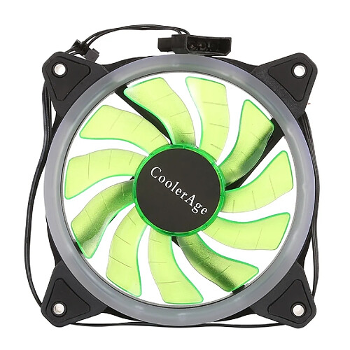 Wewoo Ventilateur de refroidissement Couleur LED 12cm 3pin Composants du châssis Ordinateur hôte silencieux, avec câble raccordement électrique (voyant vert) (Vert)