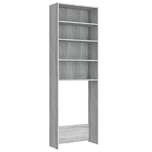 Maison Chic Meuble rangement de salle de bain | Meuble pour machine à laver | Armoire murale de bain Sonoma gris 64x24x190 cm -GKD98452