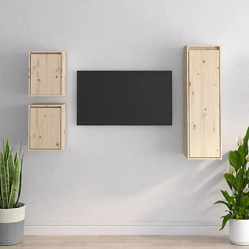 Maison Chic Meubles TV 3 pcs pour salon Bois massif de pin -MN56044