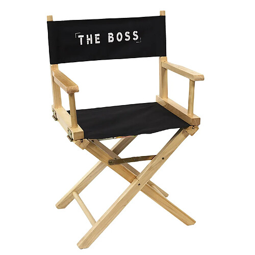 Toilinux Chaise de cinéma pliante - The Boss - Bois et Noir