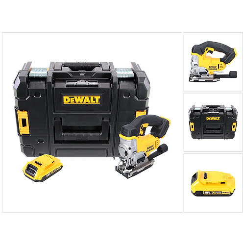 DeWalt DCS 331 18V XR Li-ion Scie sauteuse sans fil + Coffret TSTAK DWST1-70703 avec Insert + 1 x Batterie Dewalt DCB 183 18V 2 Ah