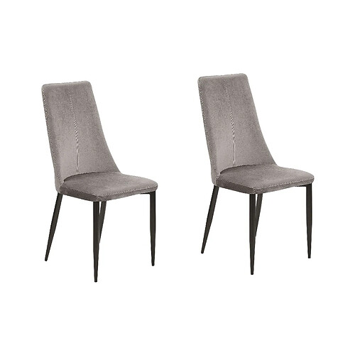 Beliani Chaise de salle à manger CLAYTON Set de 2 Velours Gris foncé