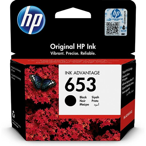 Cartouche d'encre originale HP 653 Noir