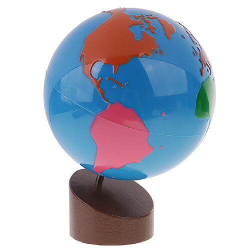 Montessori Globe Rugueux Parties du Monde Jouet Pédagogique pour Enfants