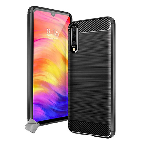 Htdmobiles Coque silicone gel carbone pour Samsung Galaxy A50 + film ecran - NOIR