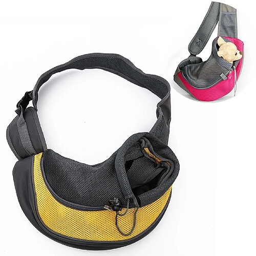 Wewoo Chien et chat Sling Carrier jaune Mains Libres Réversible Pet Papoose Bag, Taille: Large