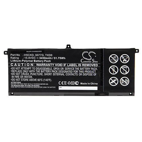 vhbw Batterie compatible avec Dell Inspiron 13 7306 2-in-1, 14 5401, 15 5501, 15 5502 ordinateur portable Notebook (3450mAh, 15V, Li-polymère)