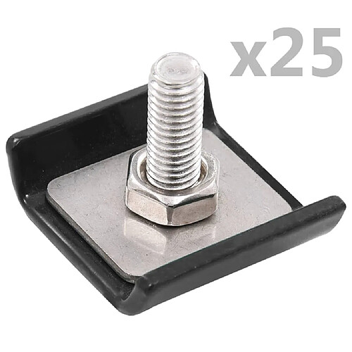 vidaXL Ensemble de 25 connecteurs de tapis de grille Anthracite