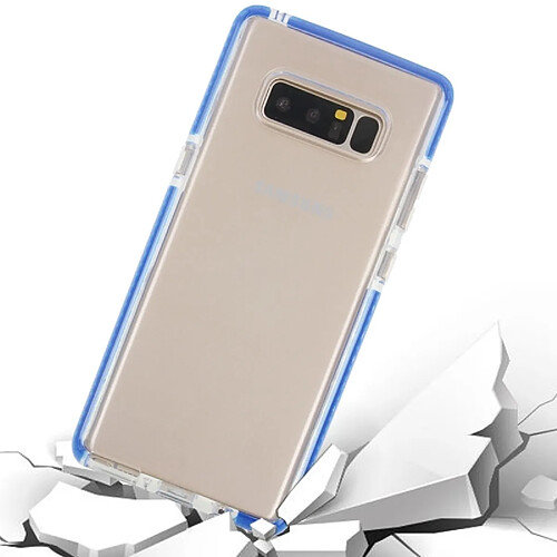 Wewoo Coque Transparent et bleu pour Samsung Galaxy Note 8 Dropproof TPU Housse de protection arrière