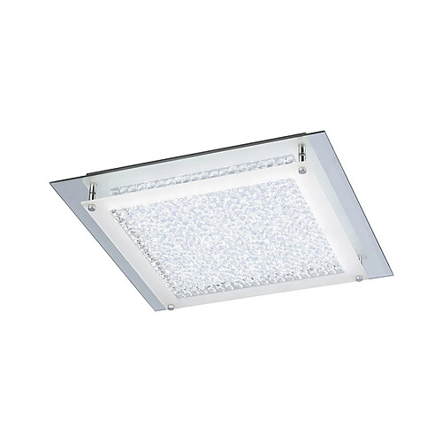 Inspired Cristal Plafonnier Carré 42cm 21W LED 4000K, 2100lm, Chrome Poli / Cristal, Garantie 3 ans