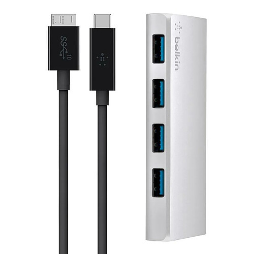 Belkin F4U088VF hub & concentrateur USB 3.2 Gen 1 (3.1 Gen 1) Micro-B 5000 Mbit/s Argent