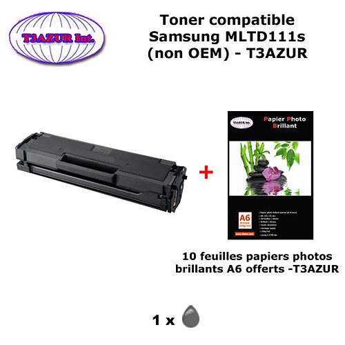 Toner générique MLT-D111S pour Samsung XPress SLM2020W ,SL M2020W +10 papiers photos A6 brillantes -T3AZUR