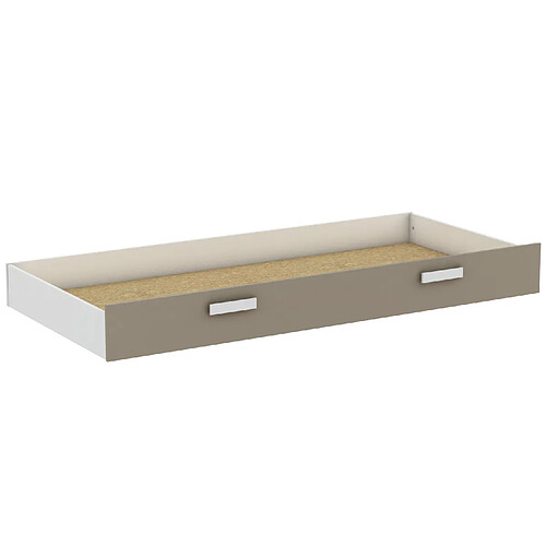 Pegane Tiroir de lit enfant , coloris blanc mat/argile - 198,4 x 21,9 x 93 cm