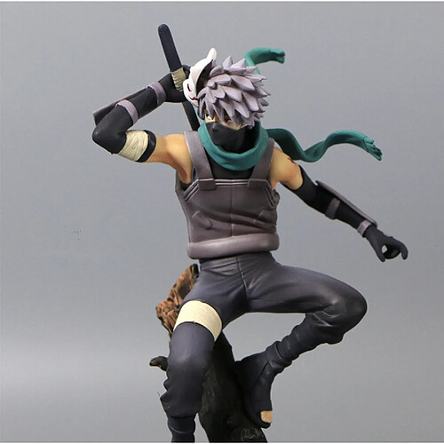 Universal 25cm Anime Statue Changement Tête Hart Kakashi PVC Action Figure Dark Kakashi Numéro Absorbable Jouet | Action People(Coloré)