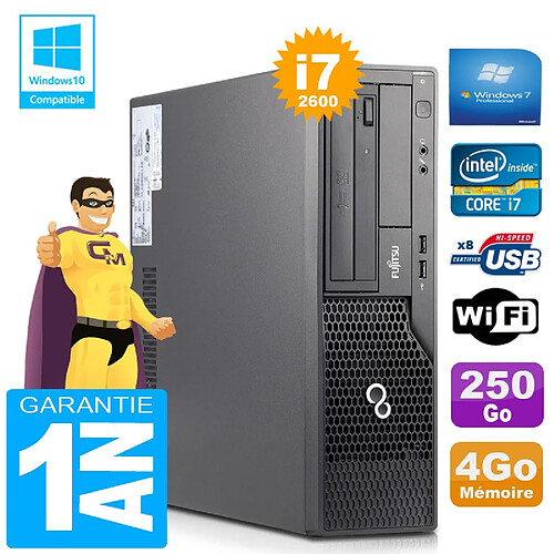 PC Fujitsu Esprimo E500 E85+ SFF Core I7-2600 RAM 4Go Disque 250 Go Wifi W7 · Occasion