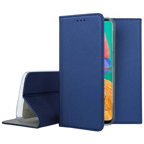 Htdmobiles Housse pour Samsung Galaxy M33 5G - etui coque pochette portefeuille + verre trempe - BLEU MAGNET