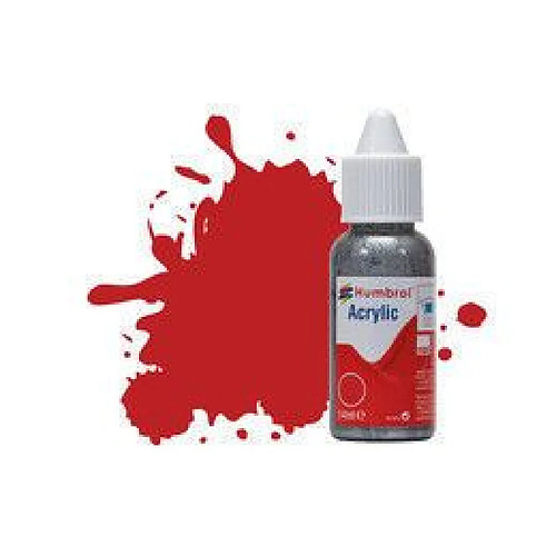 Peinture Humbrol Acrylic DROPPER BOTTLE 14ml 60 Scarlet - Matt - Humbrol