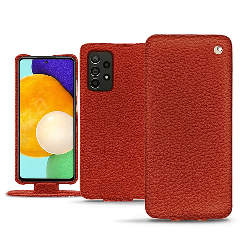 Housse cuir Samsung Galaxy A52 - Rabat vertical - Papaye ( Pantone #b54317 ) - NOREVE