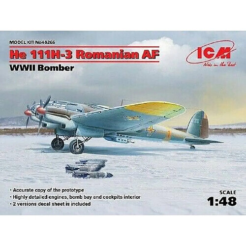 Icm Maquette Avion He 111h-3 Romanian Af Wwii Bomber