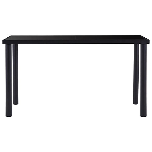 Maison Chic Table de salle à manger,Table à dîner Noir 140x70x75 cm Verre trempé -GKD92817