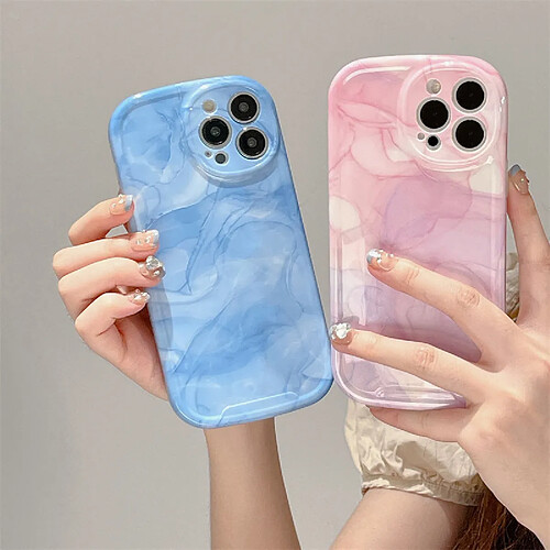 GUPBOO Étui pour iPhone13 étui de téléphone portable personnalisé ondulé de couleur unie pour femmes