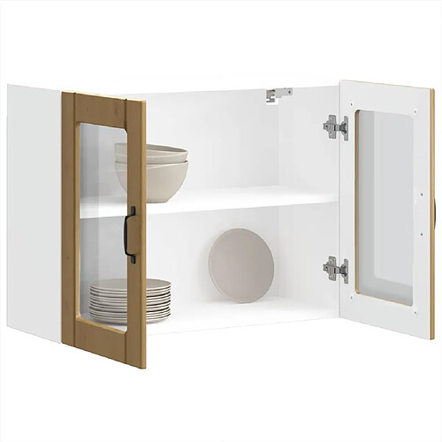 vidaXL Armoire murale de cuisine avec porte en verre Lucca