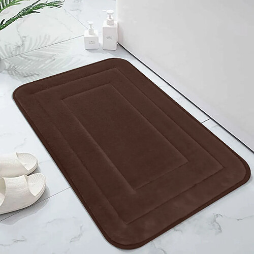 LUUCOZK Tapis de bain antidérapants, absorbants, à séchage rapide, décoration de salle de bain, motif 12, marron-50x80cm