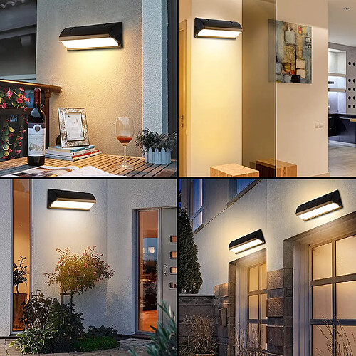 BESTA Applique Exterieure avec Detecteur Mouvement, 30W Applique Mural Moderne Extérieure, IP65 Etanche LED Lampe Luminaire Exterieur pour Terasse, Jardin, Pathway, Patio, Villa, Couloir (Blanc Chaud)