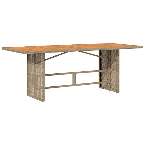 Maison Chic Table de jardin | Table d'extérieur avec dessus en bois d'acacia beige 190x80x74 cm -GKD22623