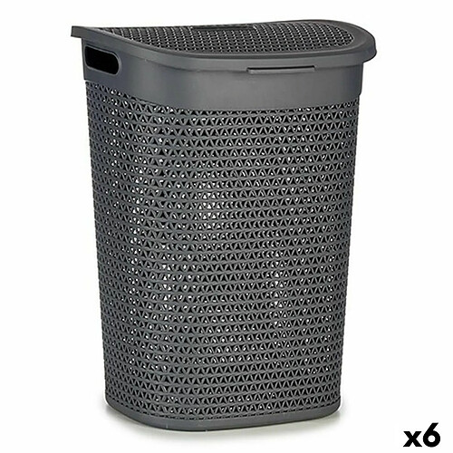 Kipit Panier à linge Anthracite Plastique 60 L 43,5 x 57,5 x 34 cm (6 Unités)